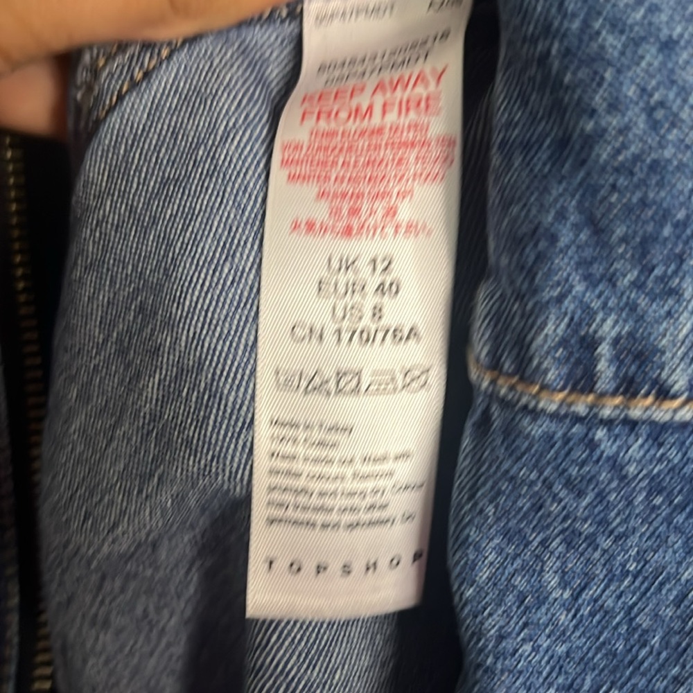 Topshop Denim Jumpsuit with Belt - Picture 6 of 7